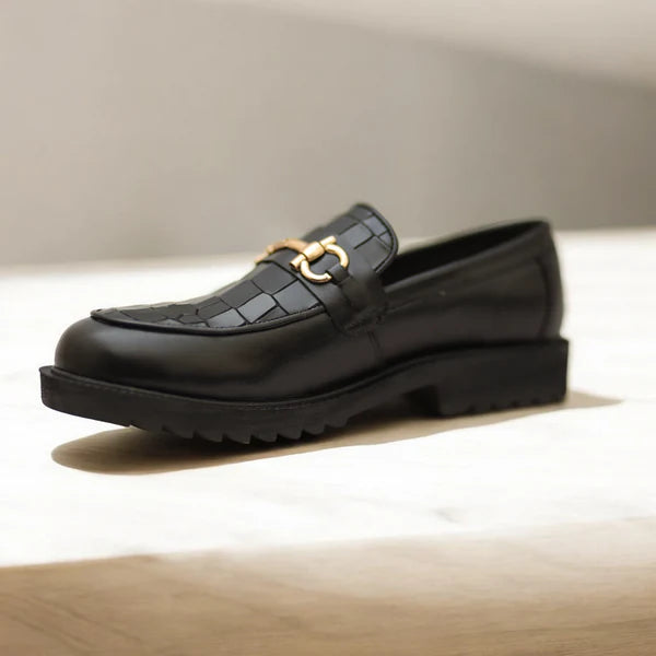 Black Croc Chunky Loafer