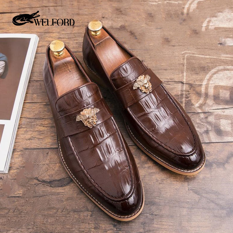 Men's retro business leather shoes loafers