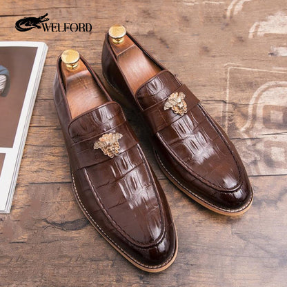 Men's retro business leather shoes loafers