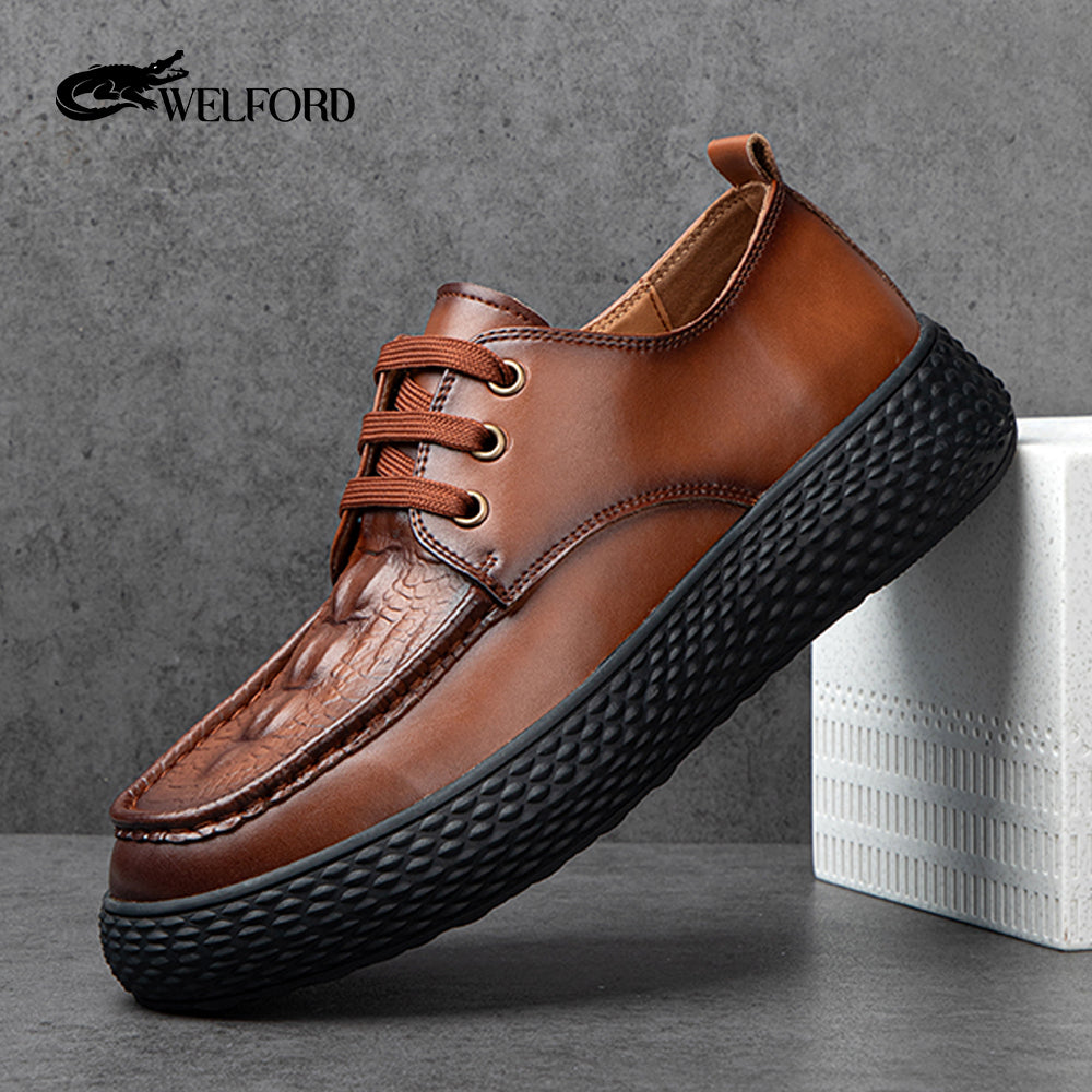 Italian classic men's crocodile loafers