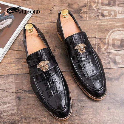 Men's retro business leather shoes loafers