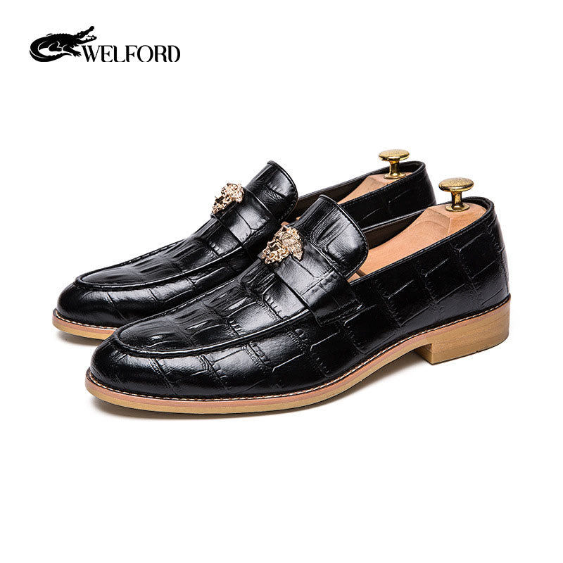 Men's retro business leather shoes loafers