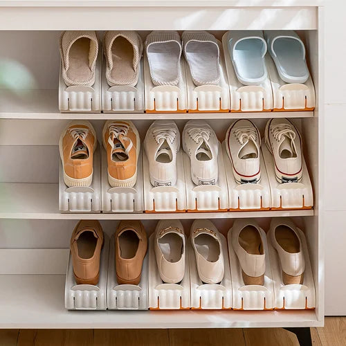 Multi-layer adjustable shoe rack folding double-layer shoe bracket
