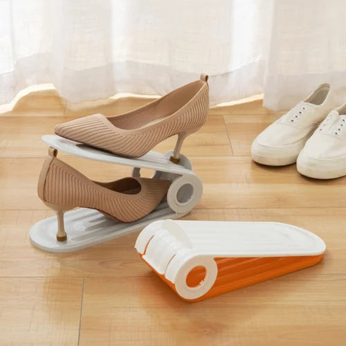 Multi-layer adjustable shoe rack folding double-layer shoe bracket