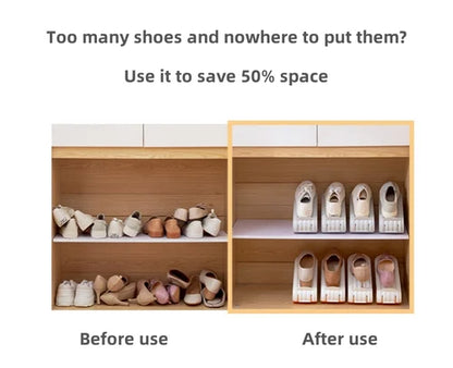 Multi-layer adjustable shoe rack folding double-layer shoe bracket