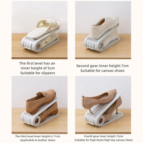 Multi-layer adjustable shoe rack folding double-layer shoe bracket