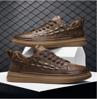 Men's crocodile-embossed casual shoes