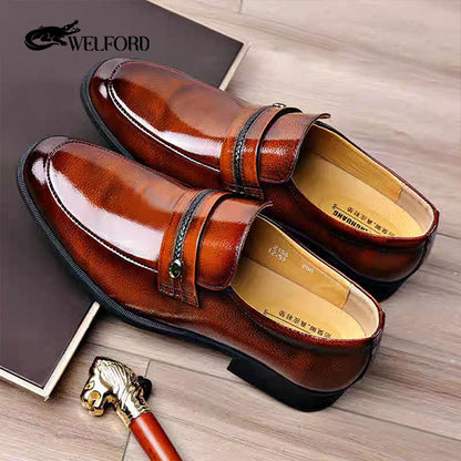 Italian soft leather handmade business loafers