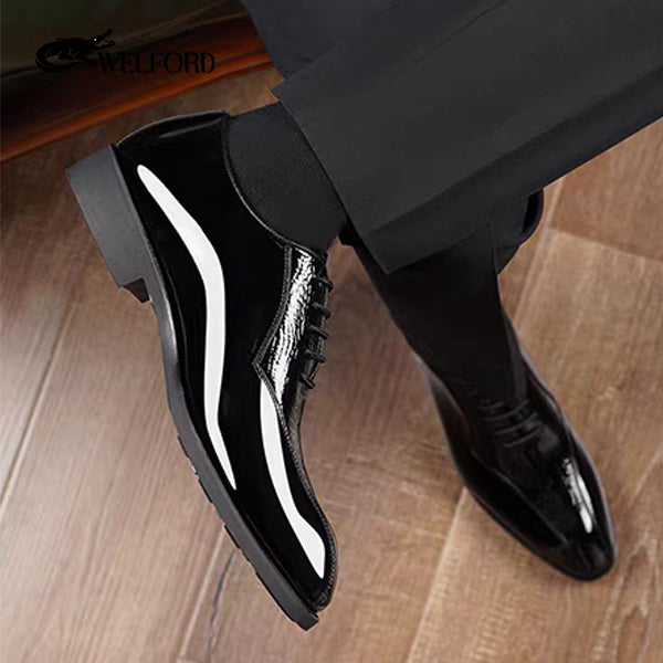 Italian crocodile pattern brogue British style genuine leather men's shoes