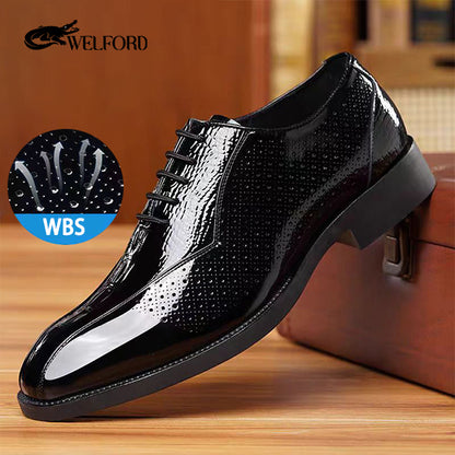 Italian crocodile pattern brogue British style genuine leather men's shoes
