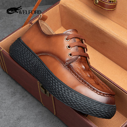 Italian classic men's crocodile loafers