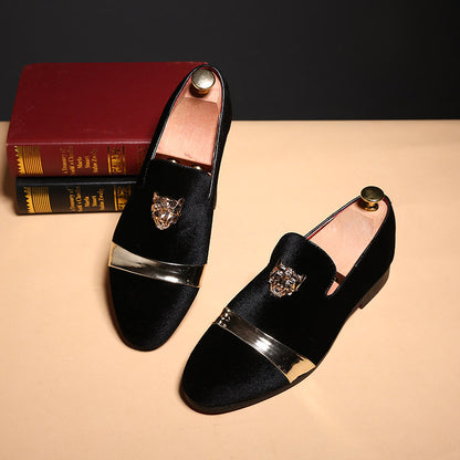 Men's Velvet Gold Tiger Fashion Breathable Loafers