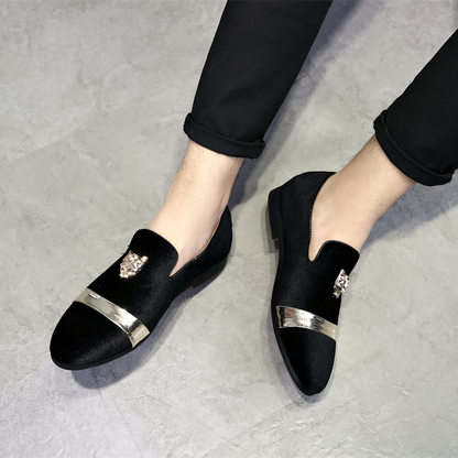 Men's Velvet Gold Tiger Fashion Breathable Loafers