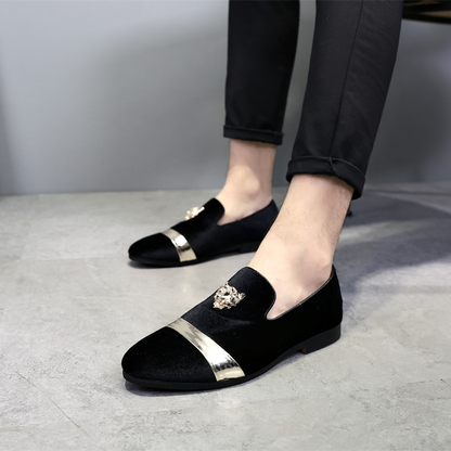 Men's Velvet Gold Tiger Fashion Breathable Loafers