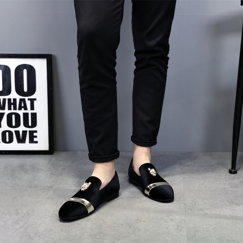 Men's Velvet Gold Tiger Fashion Breathable Loafers