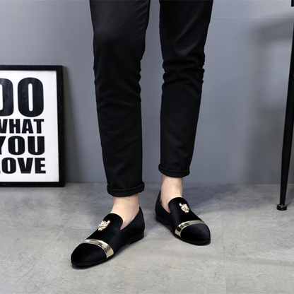 Men's Velvet Gold Tiger Fashion Breathable Loafers