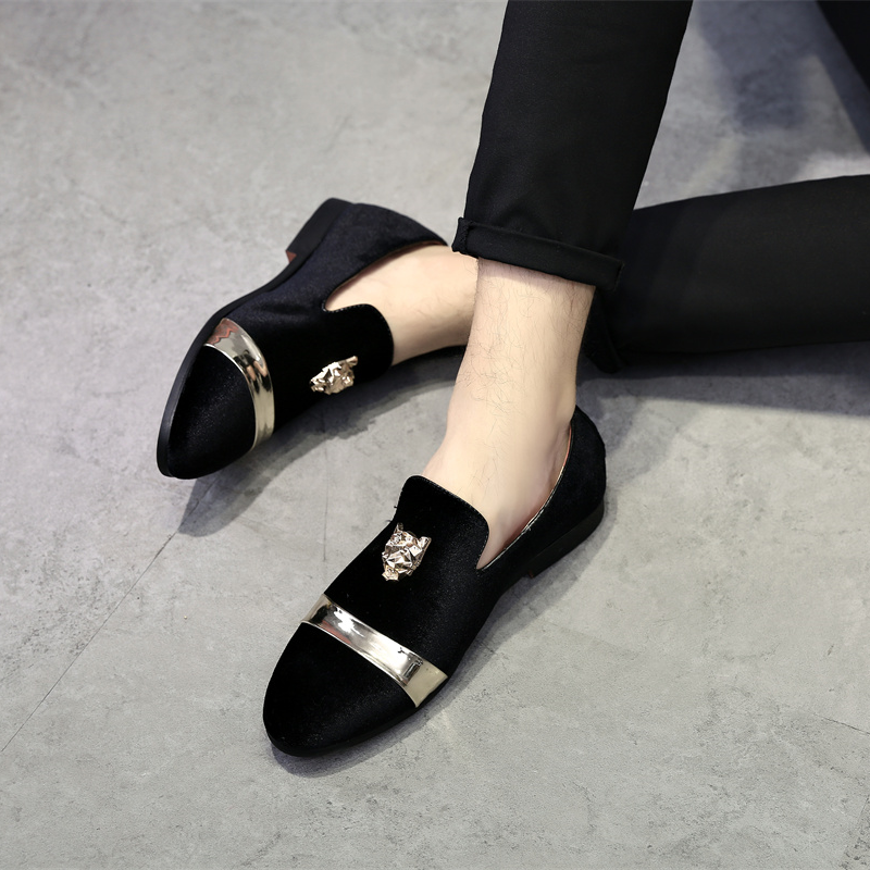 Men's Velvet Gold Tiger Fashion Breathable Loafers