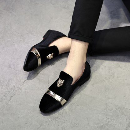 Men's Velvet Gold Tiger Fashion Breathable Loafers