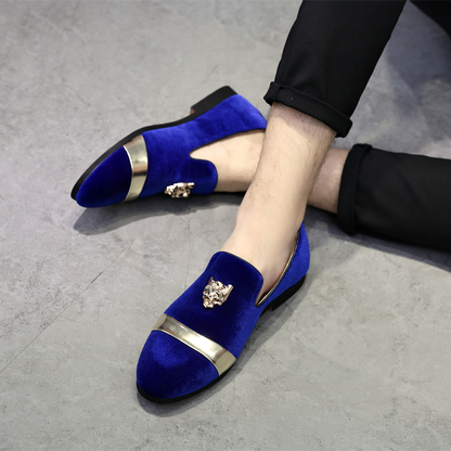 Men's Velvet Gold Tiger Fashion Breathable Loafers