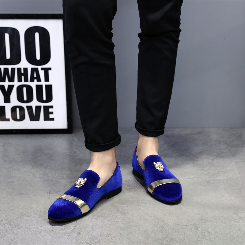 Men's Velvet Gold Tiger Fashion Breathable Loafers