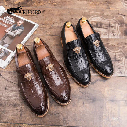 Men's retro business leather shoes loafers