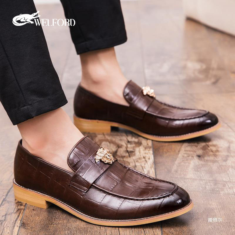 Men's retro business leather shoes loafers