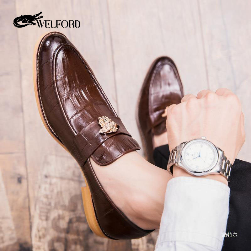 Men's retro business leather shoes loafers