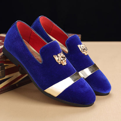 Men's Velvet Gold Tiger Fashion Breathable Loafers