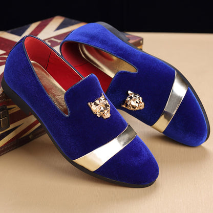 Men's Velvet Gold Tiger Fashion Breathable Loafers