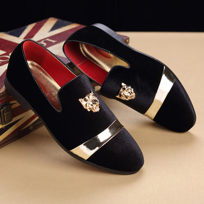 Men's Velvet Gold Tiger Fashion Breathable Loafers