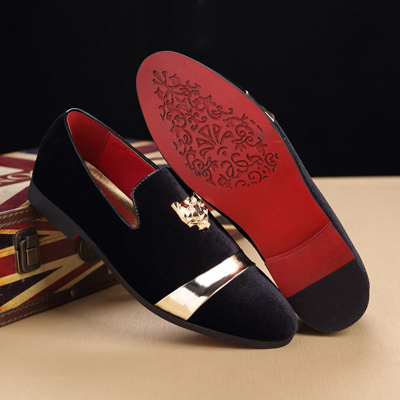 Men's Velvet Gold Tiger Fashion Breathable Loafers