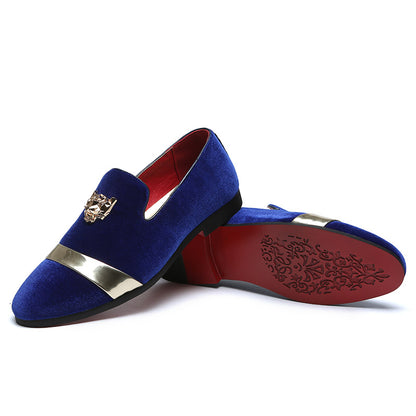 Men's Velvet Gold Tiger Fashion Breathable Loafers