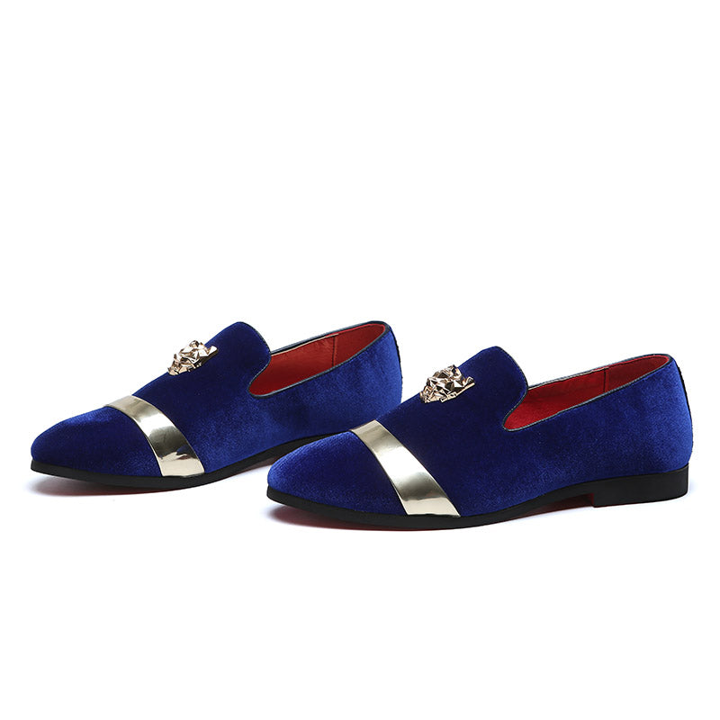 Men's Velvet Gold Tiger Fashion Breathable Loafers
