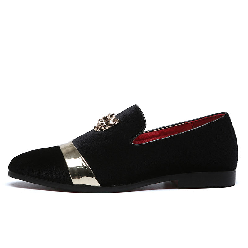 Men's Velvet Gold Tiger Fashion Breathable Loafers