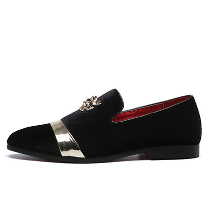Men's Velvet Gold Tiger Fashion Breathable Loafers