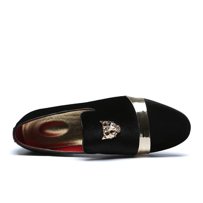 Men's Velvet Gold Tiger Fashion Breathable Loafers