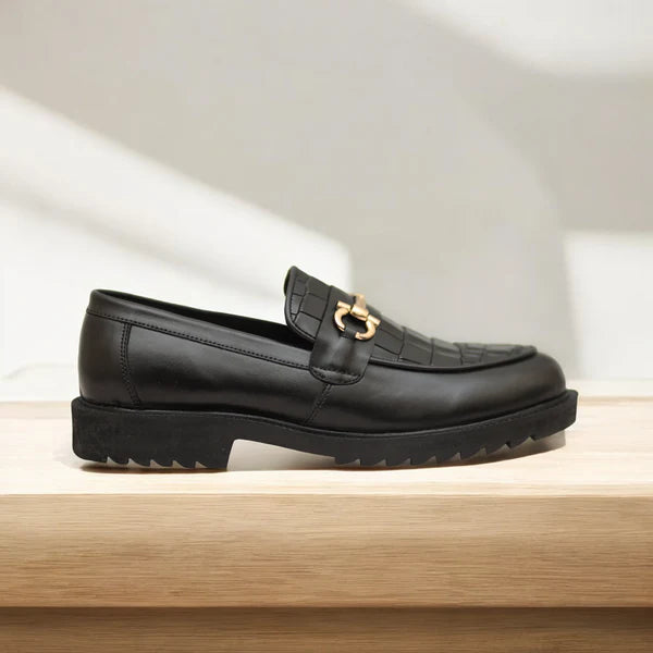Black Croc Chunky Loafer