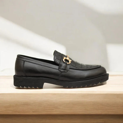 Black Croc Chunky Loafer
