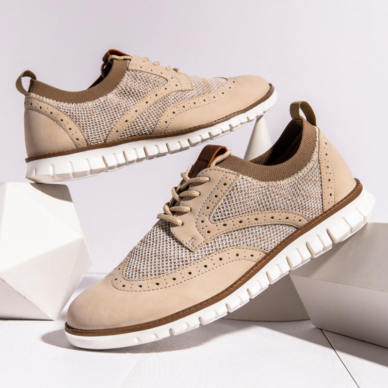 Men's Breathable Mesh Sneakers Gentlemanly Style Trendy Running Shoes