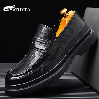 New Men's Genuine Leather Shoes Loafers
