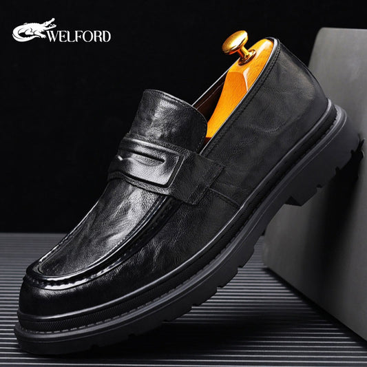 New Men's Genuine Leather Shoes Loafers
