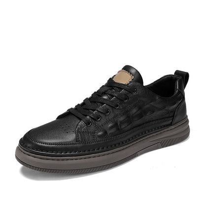 Men's crocodile-embossed casual shoes