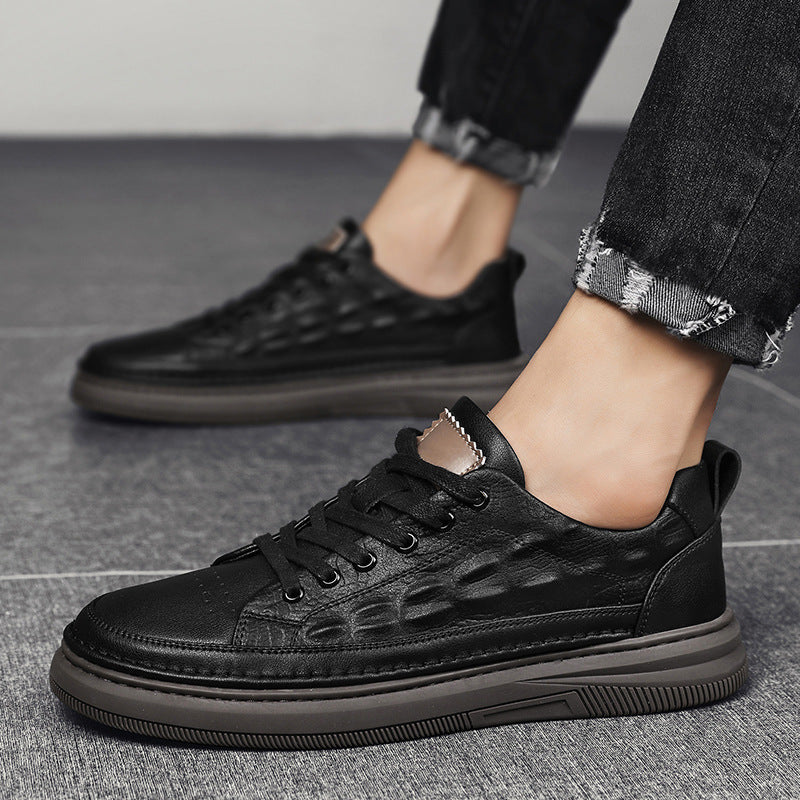 Men's crocodile-embossed casual shoes