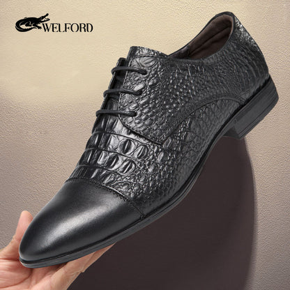 Men's business retro leather shoes