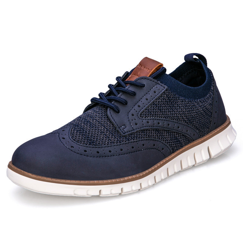 Men's Breathable Mesh Sneakers Gentlemanly Style Trendy Running Shoes