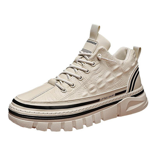 Men's crocodile leather shoes and short martin boots