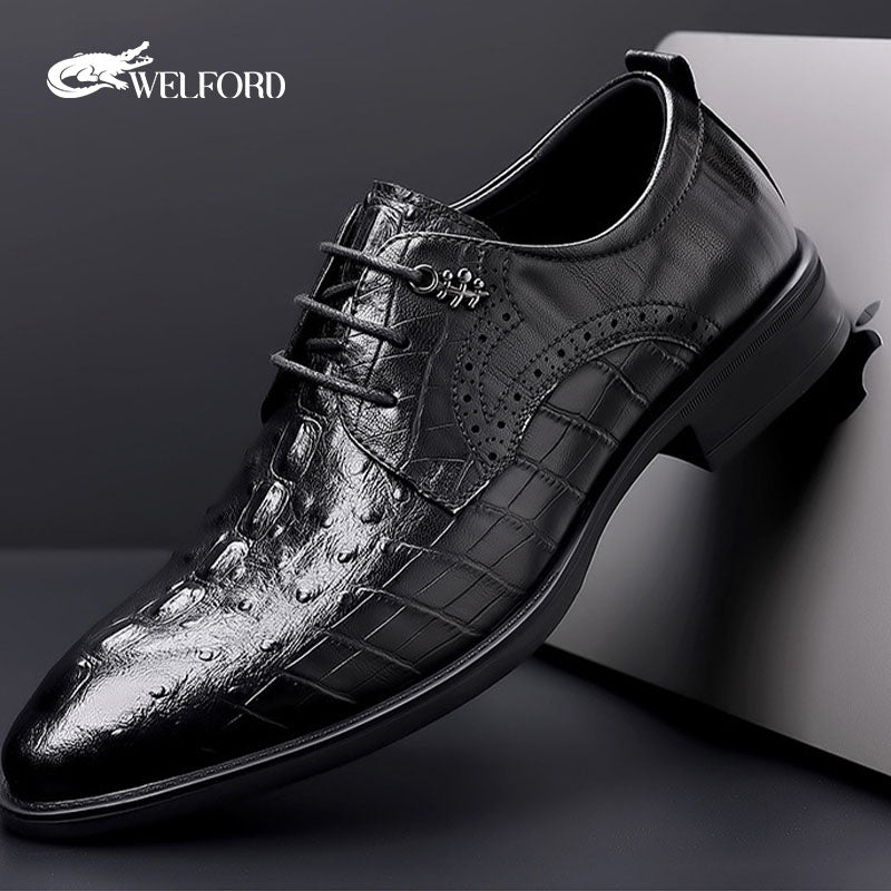 New men's business crocodile pattern leather shoes