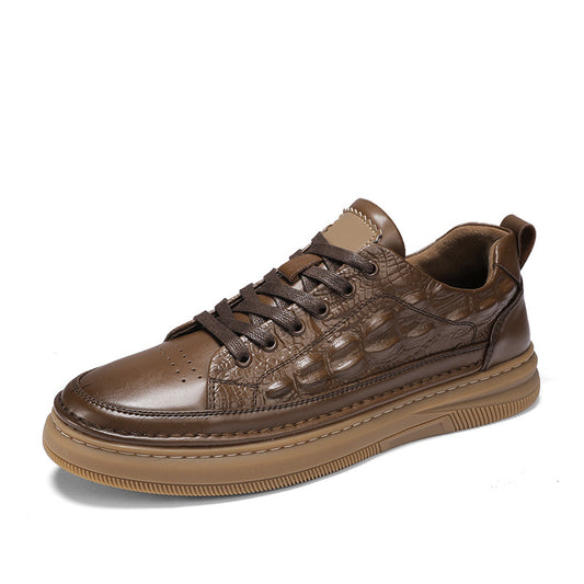 Men's crocodile-embossed casual shoes