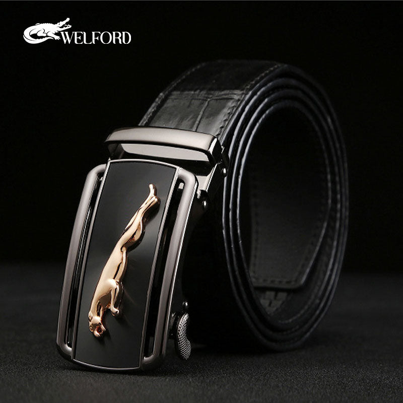 Men's crocodile leather casual belt