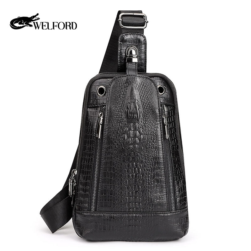 Men's vintage genuine leather shoulder crossbody bag